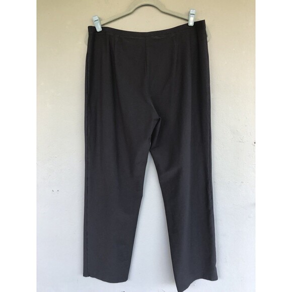 Eileen Fisher Pants L Gray Crepe Pull On Ankle Slim Straight Minimalist Preppy - Picture 5 of 15